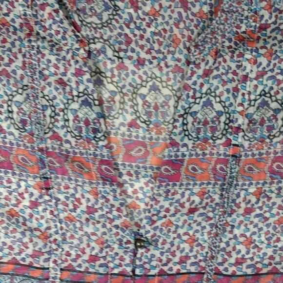 Bohemian Floral Paisley Printed Oversize Sheer Blouse Size Medium - Picture 2 of 9